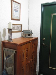 We have a small entrance way into our apartment.